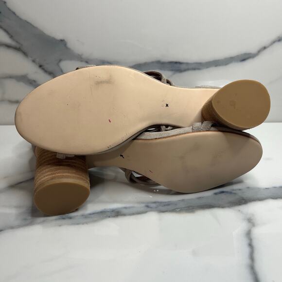 JEFFREY CAMPBELL NWOB Despina Taupe Ankle Wrap Tassel Sandal Women’s Size 8.5 - Picture 9 of 9